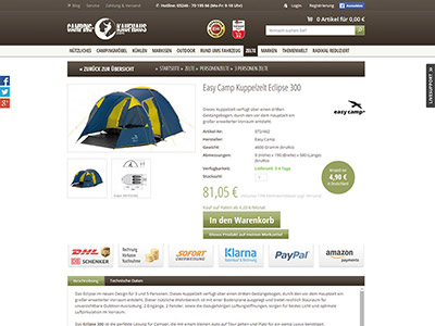 Camping Kaufhaus Onlineshop